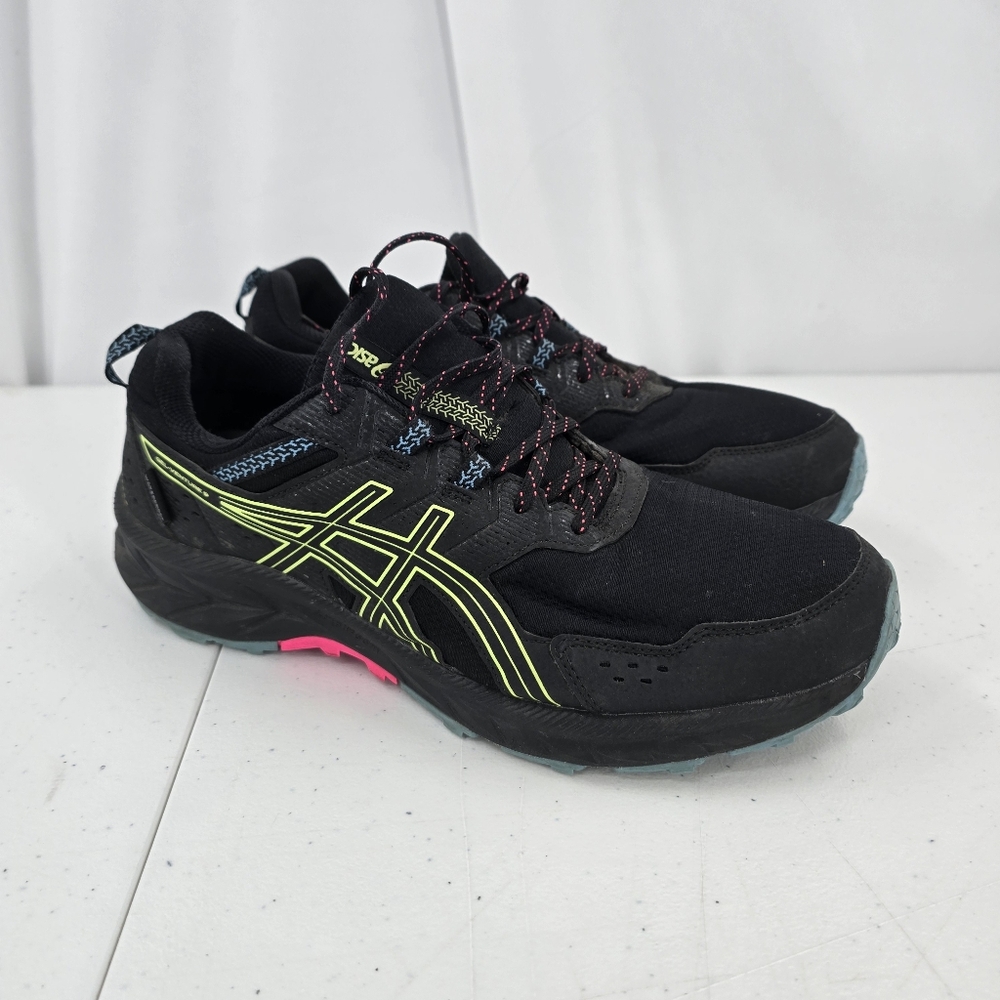 Asics Gel Venture 9 1012B519 Black Green Running Shoes Sneakers Women' Size 11.5
